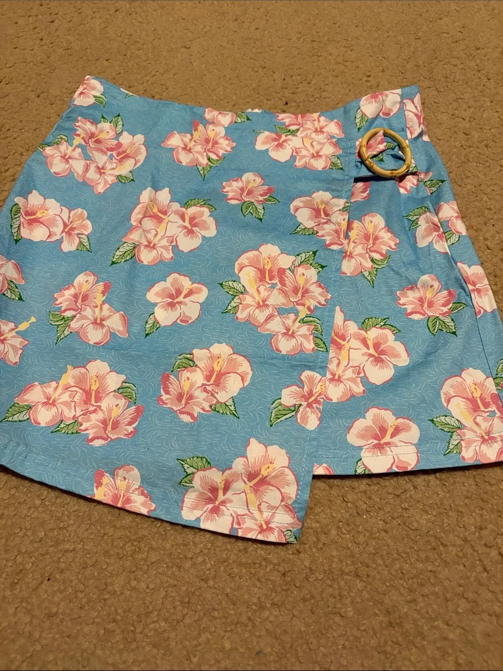 dELiA*s Brown Lace Trim Crop Top & Blue Floral Mini Skirt - Picture 10 of 14